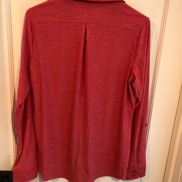 EUC Eddie Bauer Sweet & Soft Red Long-Sleeve with Roll-Up Cuff Option Shirt - Picture 3 of 13